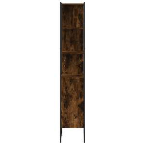 Armoire de salle de bain en acier thermolaqué en bois d'ingénierie chêne fumé, mobilier de salle de bain haut de gamme - Product Image 6