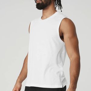 <b>Men</b> <b>White</b> Sleeveless <b>Vest</b> Crew Neck Solid Color Breathable Regular Fit Tank Top All Seasons Apparel - Product Image 4