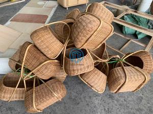 Boho Style Natural Rattan Wicker Storage Basket Organizer With Handles Storage <b>Bin</b> Handmade From Vietnam Supplier - Product Image 6