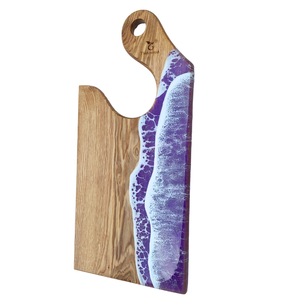 Turtlewood Wooden Cutting Board With Purple Ocean Resin Design Coastal Kitchen Decor - Product Image 1