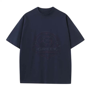 T-shirts surdimensionnés pour hommes en mélange de coton de haute qualité, coupe ample, vêtements décontractés streetwear, respirants, séchage rapide, logo personnalisé sur le devant - Product Image 2