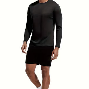 2pcs Men'S Athletic Long Sleeve Round Neck Shirts, Quick-Dry <b>Tops</b>, Fitness Athletic Wear, Casual Outdoor Sports Wear - Product Image 3