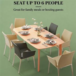 Natural Wooden Rectangular <b>Dining</b> <b>Table</b> for Kitchen and Office Desk Use - Product Image 2