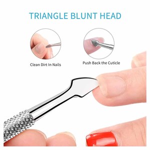 TECTO Dual-End Stainless Steel Cuticle Pusher Manicure <b>Tool</b> Reusable <b>Nail</b> Care Instrument - Product Image 2