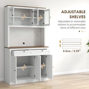 Armadio dispensa cucina 71 bianco con supporto a microonde 2 cassetti e 4 armadi - Product Image 5