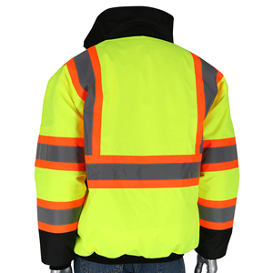 Outdoor Workwear Hi Vis Mens safety jacket High Visibility <b>Waterproof</b> Safety Jacket with reflective strips & multiple pockets - Product Image 2