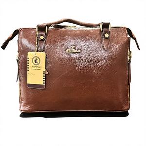 Bolso de Mano de Cuero Vacuno Natural de Alta Calidad, Estilo Vintage para Mujer, Cierre de Cremallera, Nombre de Marca Impreso Personalizado, Bolsos Casuales al por Mayor - Product Image 1