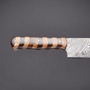 Custom Handmade Modern Chef <b>Knife</b> Wood Handle Extra <b>Sharp</b> Forged Damascus Steel Blade 8in Length Ambidextrous - Product Image 2