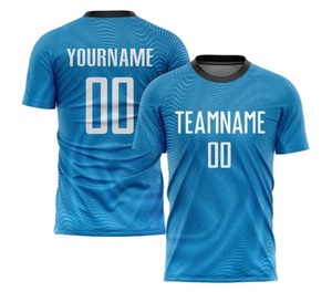 Custom White & Blue Lightning Bolt <b>Soccer</b> Jersey - Quick-Dry Training Shirt with Abstract Graphic Print - Product Image 4
