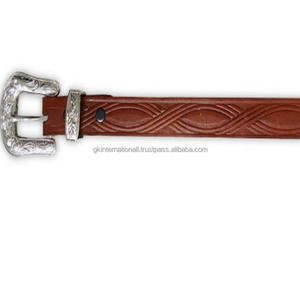 Customized Hand Carved Rockmount Design Brown Western <b>Leather</b> Tooling <b>Belt</b> with Designer Silver Floral Buckle Keeper & Loop - Product Image 5
