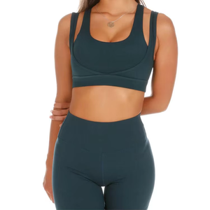 Backless Sports Bra Custom Women Seamless Yoga Crop <b>Top</b> Criss <b>Cross</b> Strappy Padded Fitness Running Workout High Support Gym Bra - Product Image 1