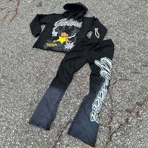 Conjunto de Sudadera con Cremallera y Pantalones Acampanados de Nylon 100% Lavado al Ácido, Ligeros y Transpirables, Personalizables - Product Image 1