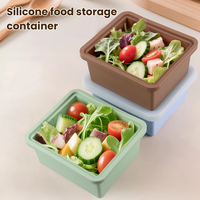 Boîte de conservation alimentaire en silicone de qualité alimentaire, hermétique, compatible micro-ondes et congélateur, réutilisable