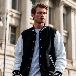 Chaqueta Varsity de Béisbol para Hombre, Talla Grande, Cuello Redondo, con Botones, Chaqueta Varsity Extra Grande para Hombre - Product Image 3