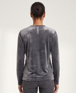 เสื้อยืดแขนยาวผ้ากำมะหยี่สำหรับผู้หญิง เสื้อยืดกำมะหยี่แขนยาว แฟชั่นสตรีทสไตล์ เสื้อยืดกำมะหยี่ผู้หญิง - Product Image 2