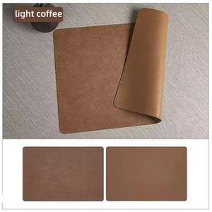 Oil Proof Genuine Leather Placemats Stain Resistant Wipe Clean Luxury Cowhide <b>Table</b> <b>Protectors</b> Wholesale LPM-0018H - Product Image 1
