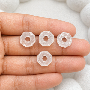 Crystal Quartz 12mm Raw Rough Gemstone <b>Bead</b> <b>Large</b> Hole 4mm Drilled Natural Stone Nugget DIY Wholesale Jewelry Making - Product Image 1