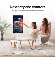 Layar Sentuh Pintar Portabel 24 Inci, Iklan Berguna Pendidikan Sentuh Android Smart Moving Display TV Monitor