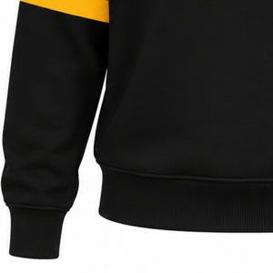 <b>Black</b> Women Crew Neck <b>Sweatshirt</b> with Gold Greek Letter 1922 Graphic and Blue White Gold Sleeve Stripes Long Sleeve Pullover - Product Image 5