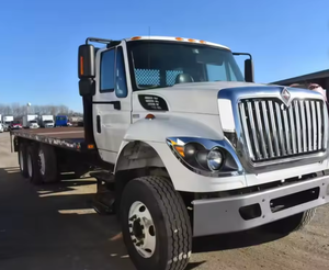 100% Fleet Supply Regular Cab Used 2015 For-International WorkStar 7400 26 ft <b>Flatbed</b> <b>Truck</b> - Automatic LHD Fast Dispatch - Product Image 6