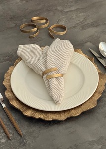 Decorative <b>Matte</b> Gold Wrap Napkin Holder Minimalist <b>Table</b> Setting Premium Geometric Gold Spiral Napkin Rings - Product Image 4