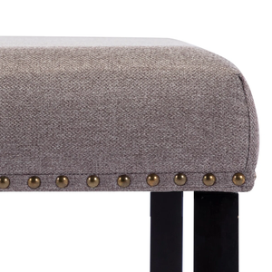 Banc et pouf gris en lin OEM pour salon, meubles de maison, style classique vietnamien en bois et lin MD03 - Product Image 2