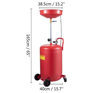Réservoir de vidange d'huile usagée portable de 20 gallons, draineur pneumatique pour le vidange d'huile, transfert de liquides et de carburant, conteneur pour dispositif de drainage - Product Image 3