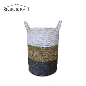 Juego de 3 Cestas de Almacenamiento Multifuncionales de Mimbre - Product Image 2