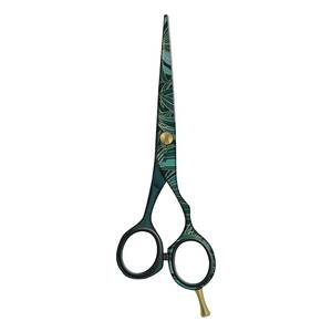 Ciseaux de coiffure professionnels en acier inoxydable, lame tranchante, pour droitiers, usage en salon, motif vert - Product Image 6