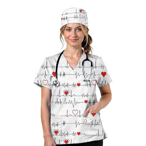 Ensembles de blouses médicales classiques unisexes en coton blanc, tissu jersey, détection d'aiguilles, uniforme professionnel pour infirmières, usage hospitalier, sans coutures - Product Image 2