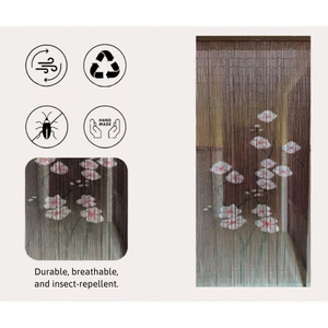 Custom Bamboo Beaded Vertical Curtain Handmade Bohemian High Quality Blackout Light Control for Restaurant Hotel Home Decor Made - Product Image 2