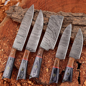 ชุดมีดครัวเหล็กกล้าคาร์บอนพร้อมด้ามไม้ สำหรับทำอาหารที่บ้านและการเตรียมอาหารระดับพรีเมียม - Product Image 1