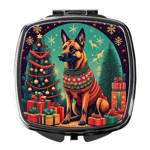 Malinois belge Noël Compact Voyage Maquillage Miroir Poche Pliant De Poche Décoratif Cadeau pour Femmes et Filles - Product Image 1
