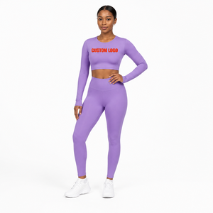 Ensemble de yoga deux pièces personnalisé avec logo pour femme – Tenue de sport et de fitness 2026 - Product Image 1