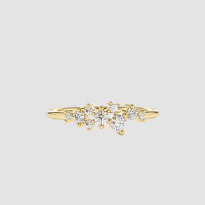 Anillo de compromiso de plata de ley 925 con moissanita Starlight Cluster, diseño de nueve piedras dispersas, anillo de boda apilable para mujer - Product Image 1