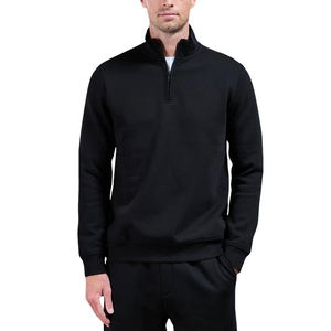 Bulk Custom Streetwear Plain Men Half <b>Zipper</b> <b>Sweatshirt</b> Casual Loose Fit Long Sleeve Fleece Men Quarter Zip Pullover Jacket Oem - Product Image 1