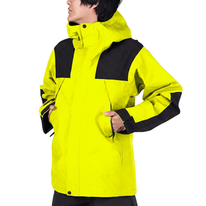 Veste d'hiver unisexe imperméable à capuche style bomber, couleur unie, style sportif, col montant, fermeture éclair, coupe régulière, extérieur en polyester - Product Image 2