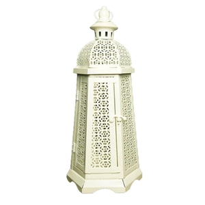 Set Of 2 Decorative <b>Moroccan</b> Lanterns With Cutout Gold Metal Candle Holders Hanging & Tabletop Lanterns For Home <b>Decor</b> & Events - Product Image 4