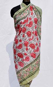 Sarongs et paréos indiens faits à la main, imprimés au bloc, 100 % coton, pour femmes, longs, de plage, vente en gros, imprimé Indonésie - Product Image 2