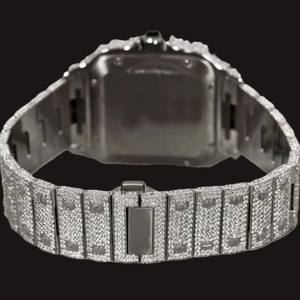 Reloj de Lujo de Alta Gama con Diamantes Moissanite, Reloj Hip Hop Personalizado de Acero Inoxidable con Números Arábigos Rojos - Product Image 5