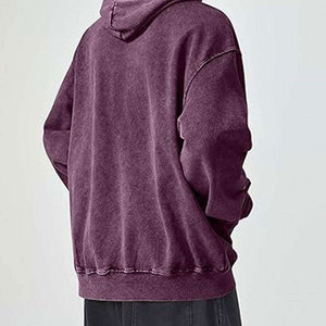 Sweat-shirt à capuche surdimensionné pour femme, style vintage, délavé à l'acide, avec logo personnalisé, en molleton épais 100% coton lourd - Product Image 3