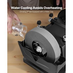 Affilatrice per coltelli raffreddata ad acqua da 8 pollici, sistema di affilatura a umido a 155 RPM, affilatrice verticale/orizzontale bidirezionale - Product Image 5