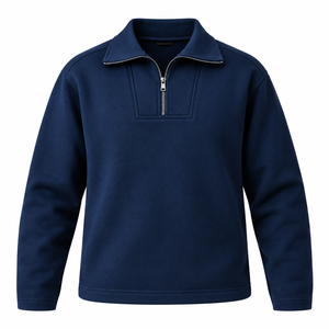 Latest Design <b>White</b> <b>Sweatshirt</b> Black Zipper Style Tech Fleece Unisex Pullover Chest Pocket Jacket Breathable Winter Dip Dye - Product Image 1