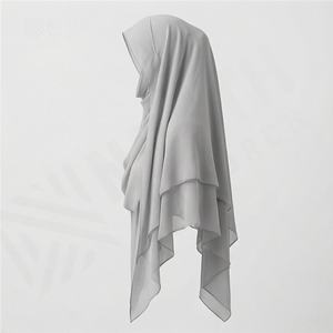 Pañuelo para la Cabeza de Color Personalizado, Khimar Instantáneo Liso, Hiyab de Seda Medina para Mujer, Khimar Nida de 3 Capas, Suave y de Primera Calidad para la Oración del Eid - Product Image 3