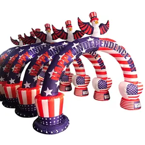 Bandeira do Dia Patriótico dos EUA Águia Tio Sam Decoração inflável para o Dia da Independência do Pátio ao ar livre para festa no gramado