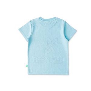 Camisetas para Niños con Logotipo Personalizado al por Mayor, 100% Algodón, Cuello Redondo, Corte Holgado, Servicio OEM Personalizado, Camisetas de Color Sólido con Efecto Desgastado por el Sol - Product Image 2