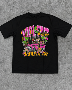 Camiseta Gráfica Extra Grande Personalizada para Hombre, 100% Algodón, Estilo Urbano, Estampado Puff, Vintage, Lavada, Hip Hop, Verano, Casual, OEM - Product Image 1