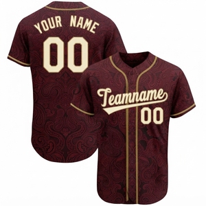 Vente flash - Nouveau maillot de baseball américain imprimé et cousu, couleurs personnalisées, unisexe, adultes, 100% polyester, séchage rapide, respirant - Product Image 1
