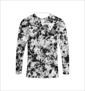T-shirt à manches longues pour homme, personnalisé par sublimation, camouflage neige noir et blanc, pour la chasse, la pêche, les sports athlétiques et l'entraînement. - Product Image 2