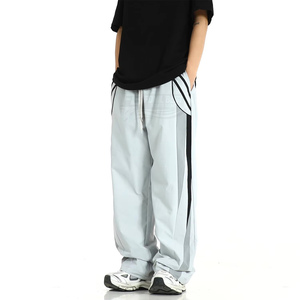 Men's Unique Style Straight Casual <b>Trousers</b> Mid-rise Custom logo 100% Cotton Non-woven Eco-friendly Breathable Lightweight Low - Product Image 3